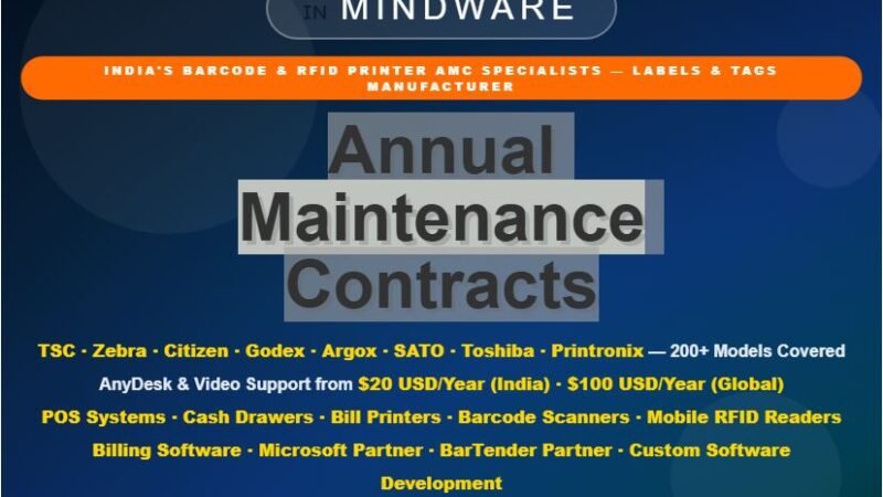 Mindware AMC (Annual Maintenance Contracts) For Barcode & RFID Printer at Best Prices
